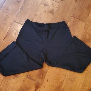 Black cuffed wide leg capris